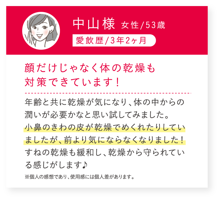 顔だけじゃなく体の乾燥も対策できています！