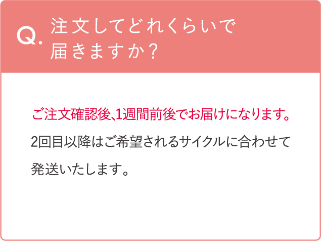 注文してどれくらいで届きますか？